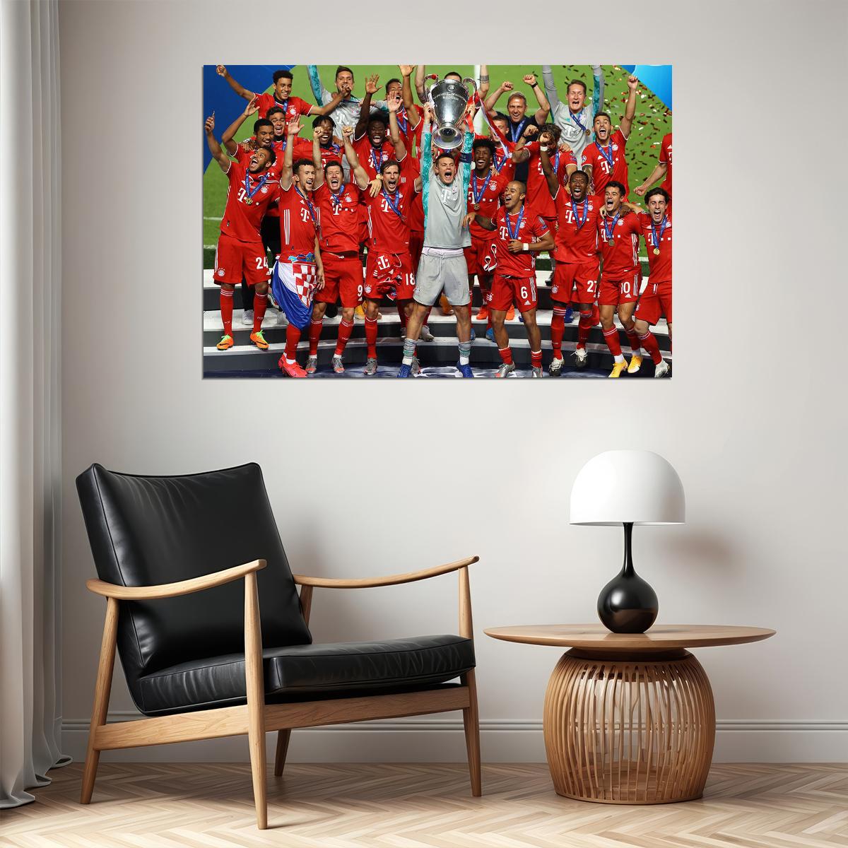 2019-20 Champions League Winners Bayern Munih Poster Wall Art Print Home Wall Decor