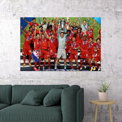 2019-20 Champions League Winners Bayern Munih Poster Wall Art Print Home Wall Decor