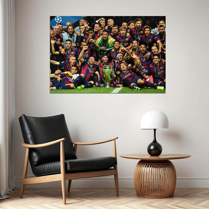 2014-15 Champions League Winners Soccer Barcelona Poster Wall Art Print Home Wall Decor