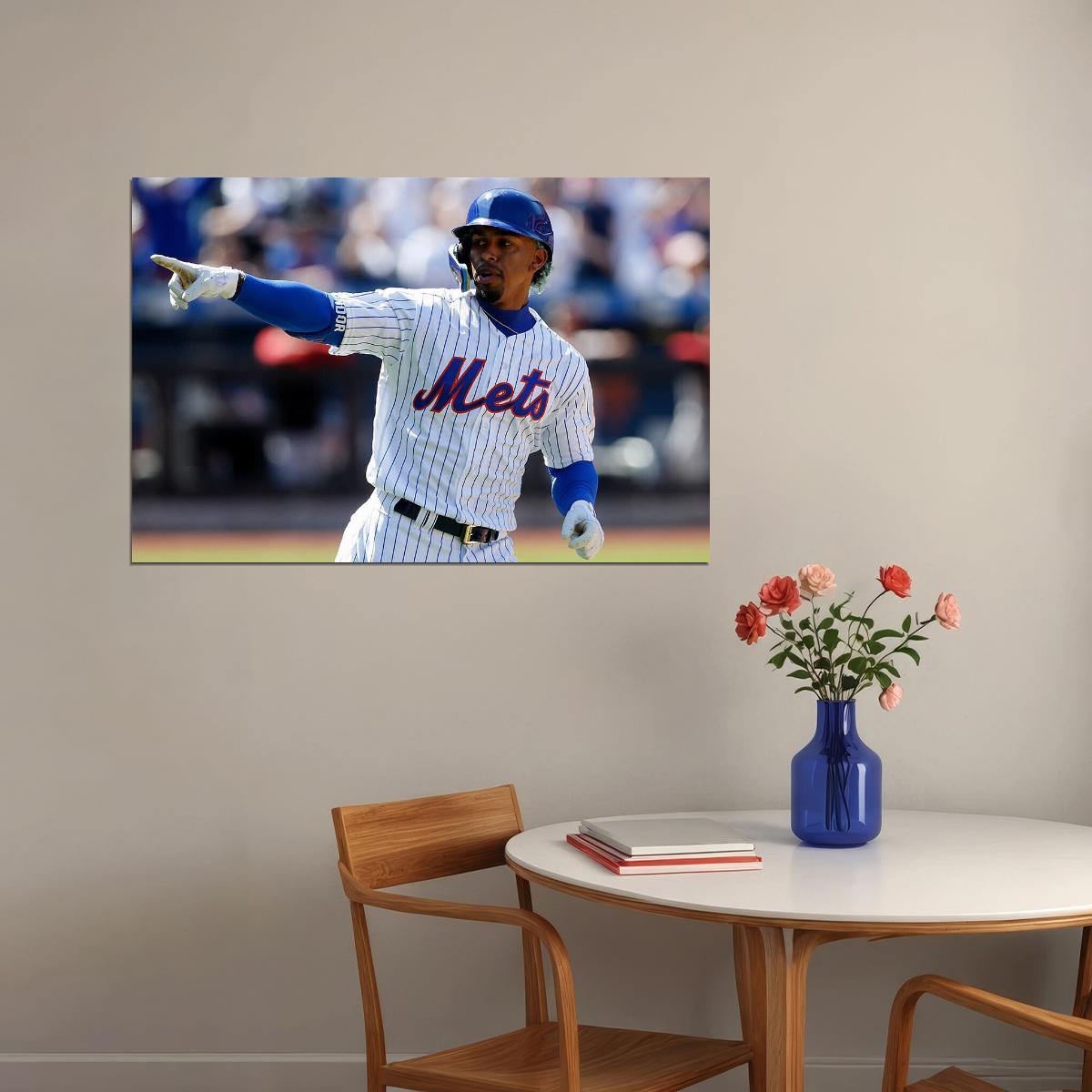 Francisco Lindor New York Mets Baseball Player Athlete Poster Wall Art Print Home Wall Decor