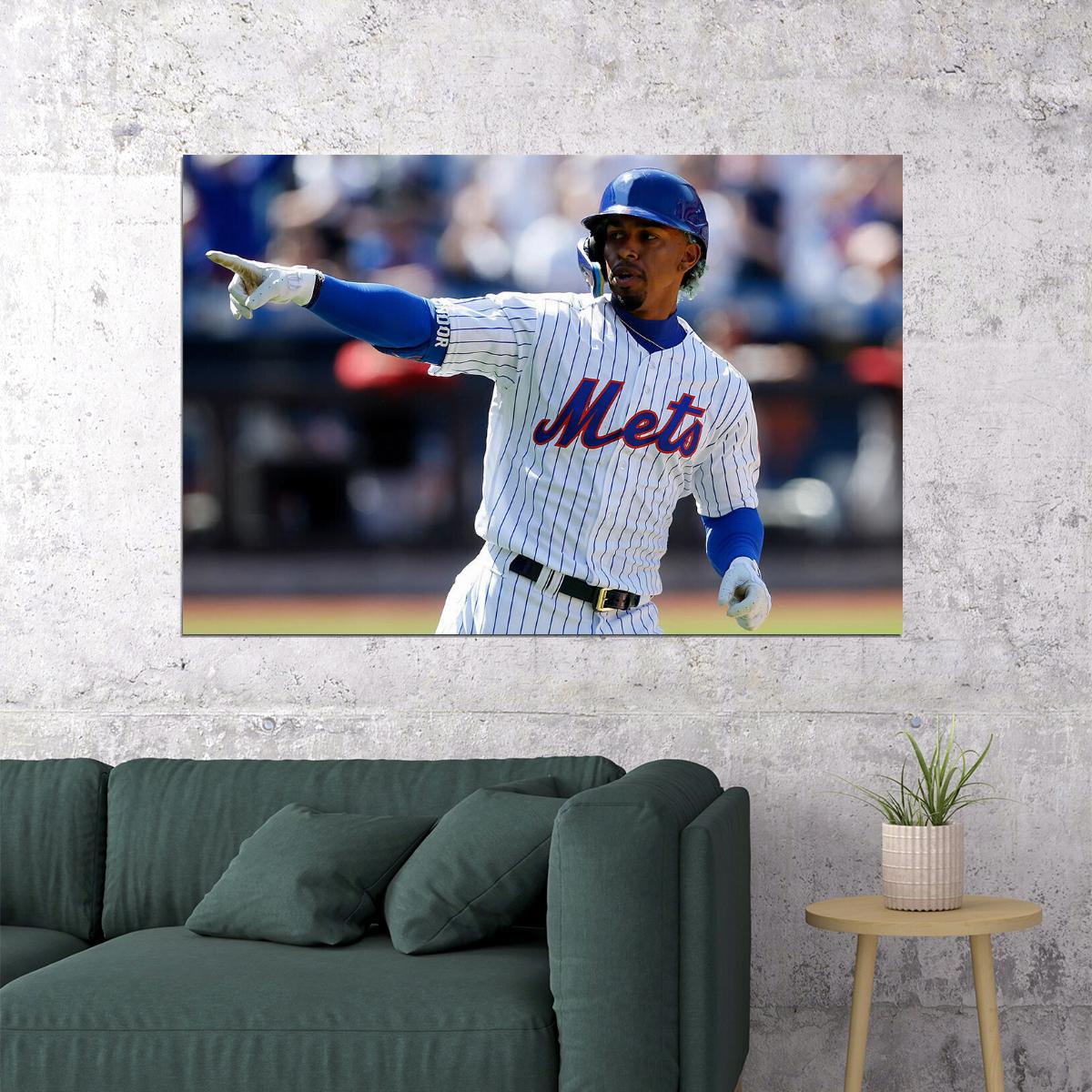 Francisco Lindor New York Mets Baseball Player Athlete Poster Wall Art Print Home Wall Decor