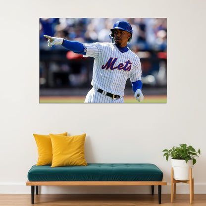 Francisco Lindor New York Mets Baseball Player Athlete Poster Wall Art Print Home Wall Decor