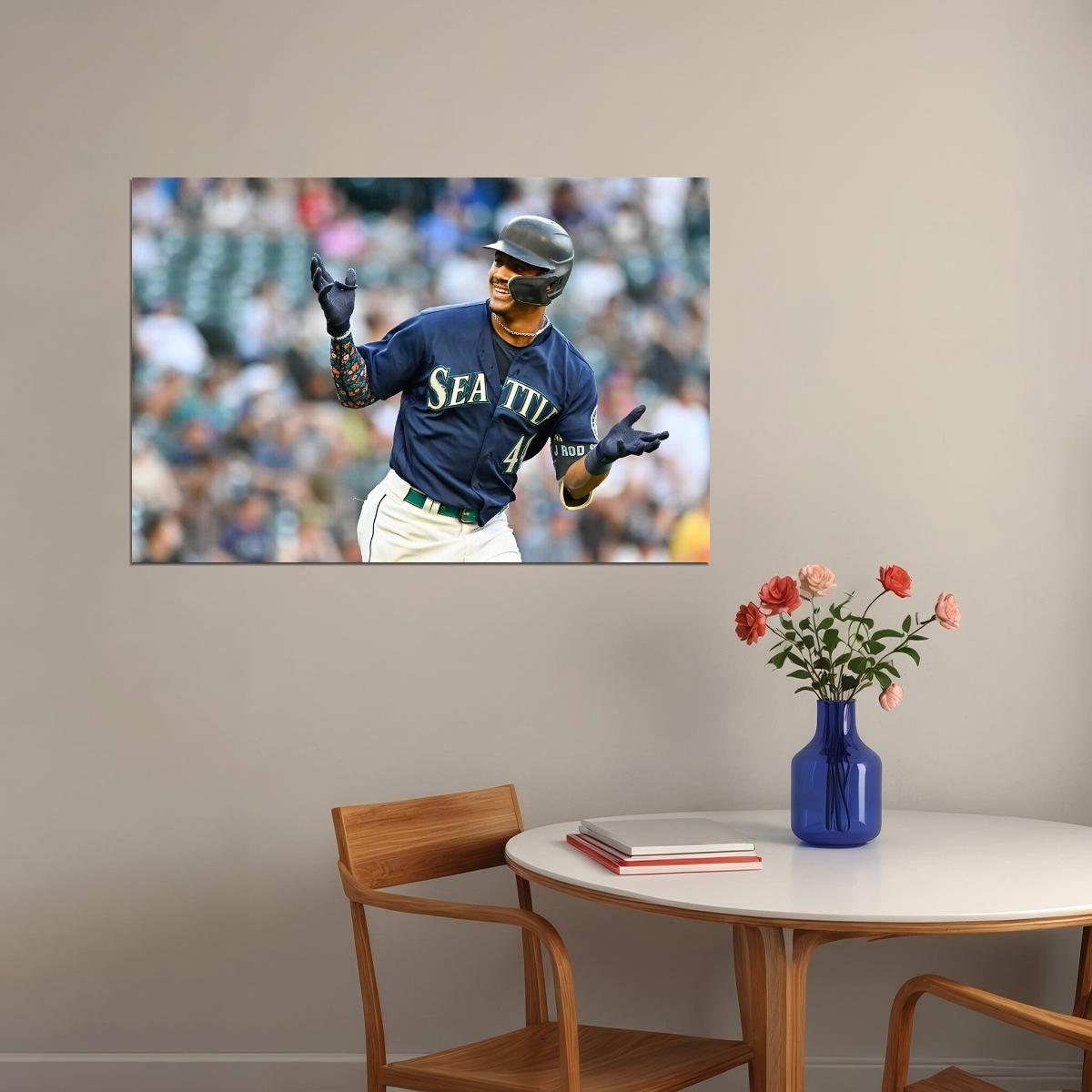 Julio Rodriguez Seattle Baseball Player Athlete Poster Wall Art Print Home Wall Decor