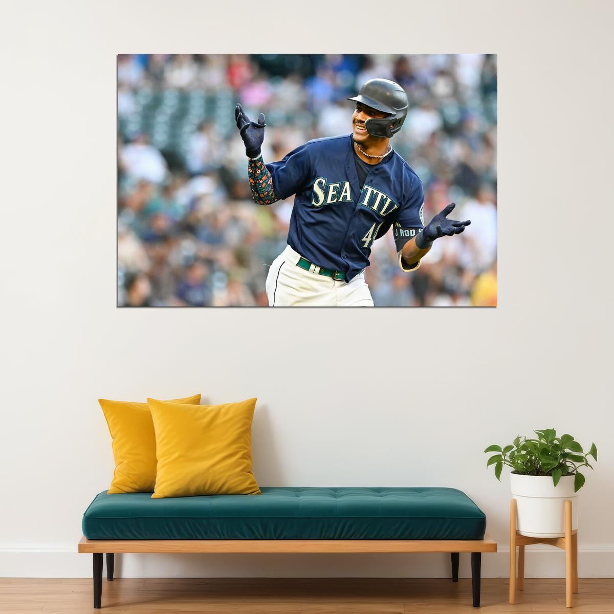 Julio Rodriguez Seattle Baseball Player Athlete Poster Wall Art Print Home Wall Decor