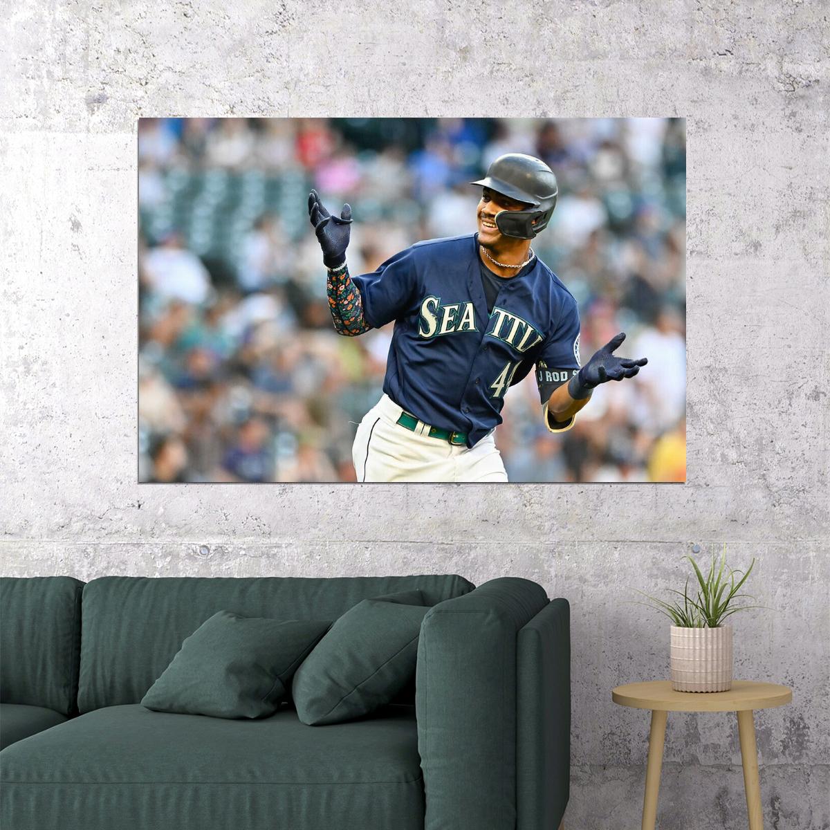 Julio Rodriguez Seattle Baseball Player Athlete Poster Wall Art Print Home Wall Decor