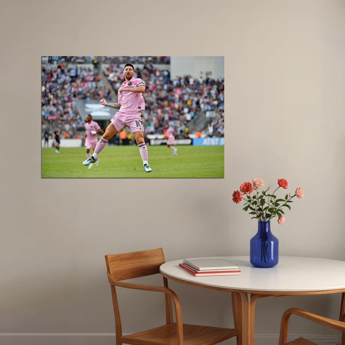 Miami Nashville Soccer Final Football Goal Celebration Messi Poster Wall Art Print Home Wall Decor