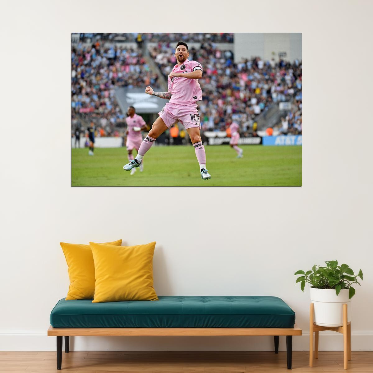 Miami Nashville Soccer Final Football Goal Celebration Messi Poster Wall Art Print Home Wall Decor