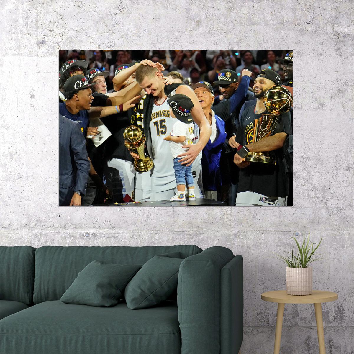 Nikola Jokic Athlete 15 Denver Nuggets Basketball Team Poster Wall Art Print Home Wall Decor