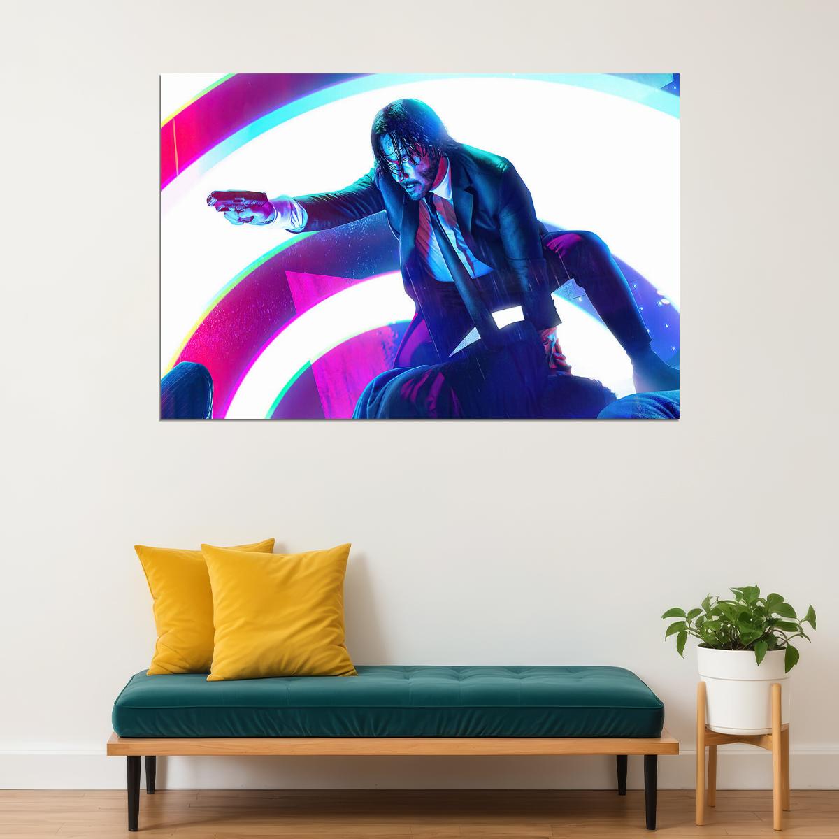 John Wick Movie Crime Action Keanu Reeves Poster Wall Art Print Home Wall Decor