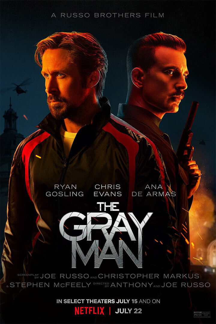 The Gray Man Action Thriller Movie Cinema Poster Wall Art Print Home Wall Decor - xonomax