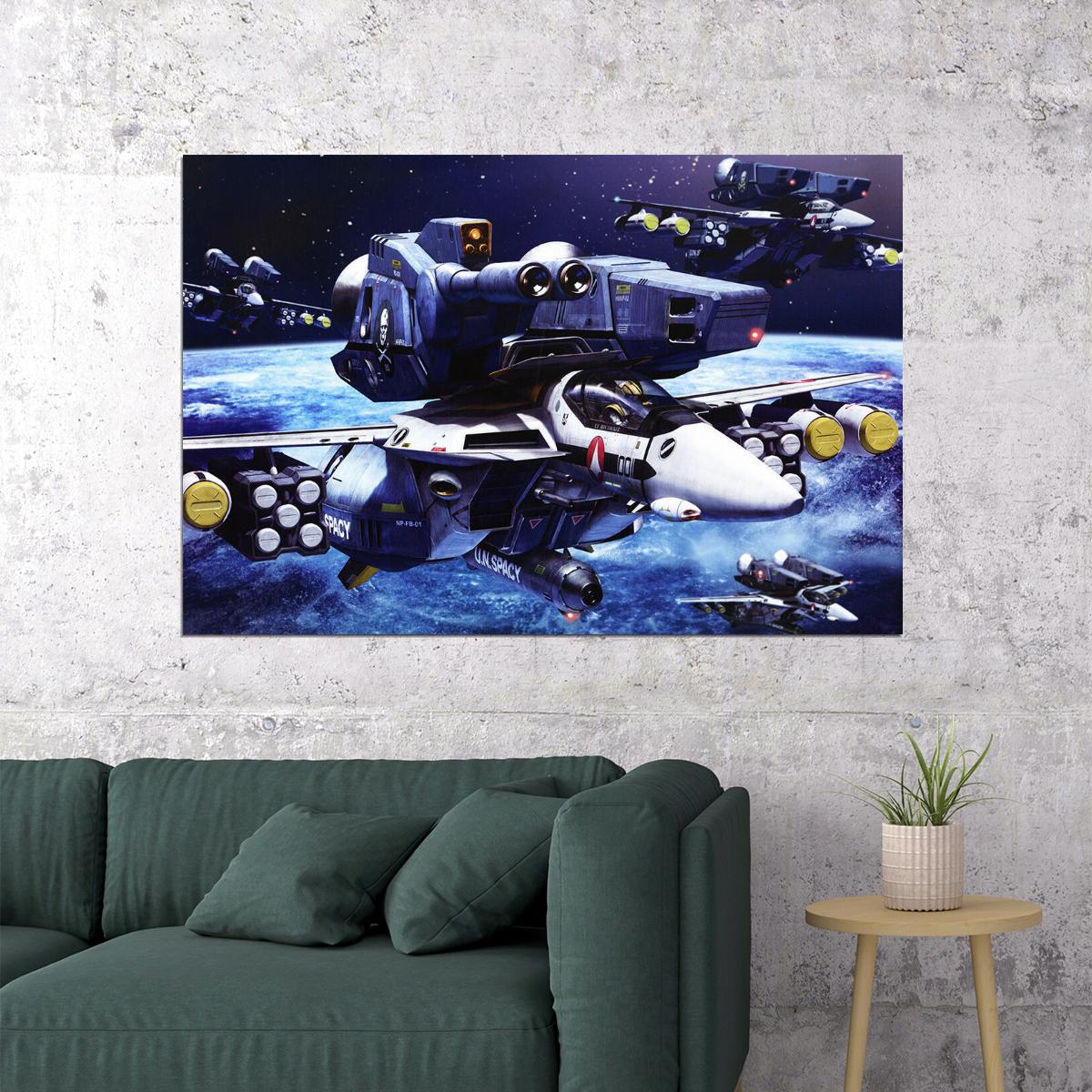 Macross Robotech Skull Squad Animation Space Poster Wall Art Print Home Wall Decor