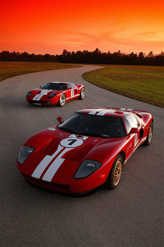 Ford Gt Sports Car Luxury Car Racing Car Poster Wall Art Print Home Wall Decor