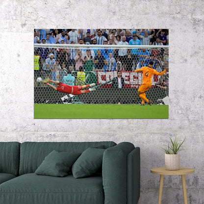 Argentina Goalkeeper Martinez Penalty Save World Football Fans Poster Wall Art Print Home Wall Decor