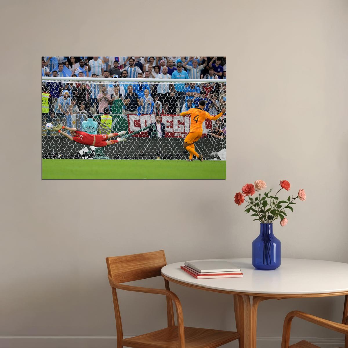 Argentina Goalkeeper Martinez Penalty Save World Football Fans Poster Wall Art Print Home Wall Decor