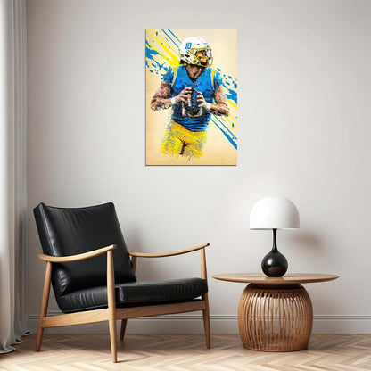 Los Angeles Chargers Justin Herbert American Footballer Poster Wall Art Print Home Wall Decor