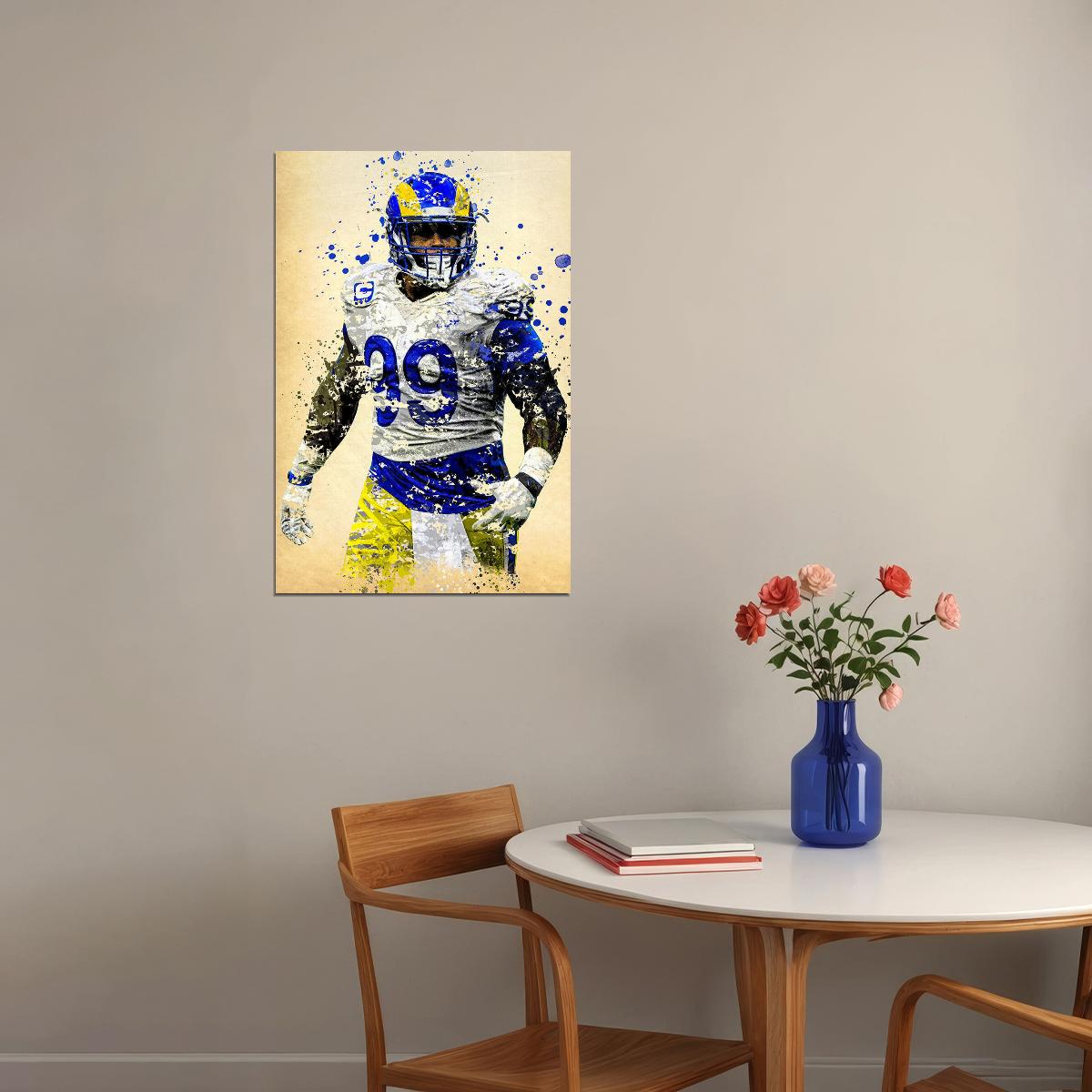 Los Angeles Rams Aaron Donald 99 American Football Player Poster Wall Art Print Home Wall Decor