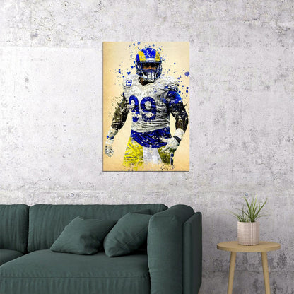 Los Angeles Rams Aaron Donald 99 American Football Player Poster Wall Art Print Home Wall Decor