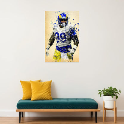 Los Angeles Rams Aaron Donald 99 American Football Player Poster Wall Art Print Home Wall Decor