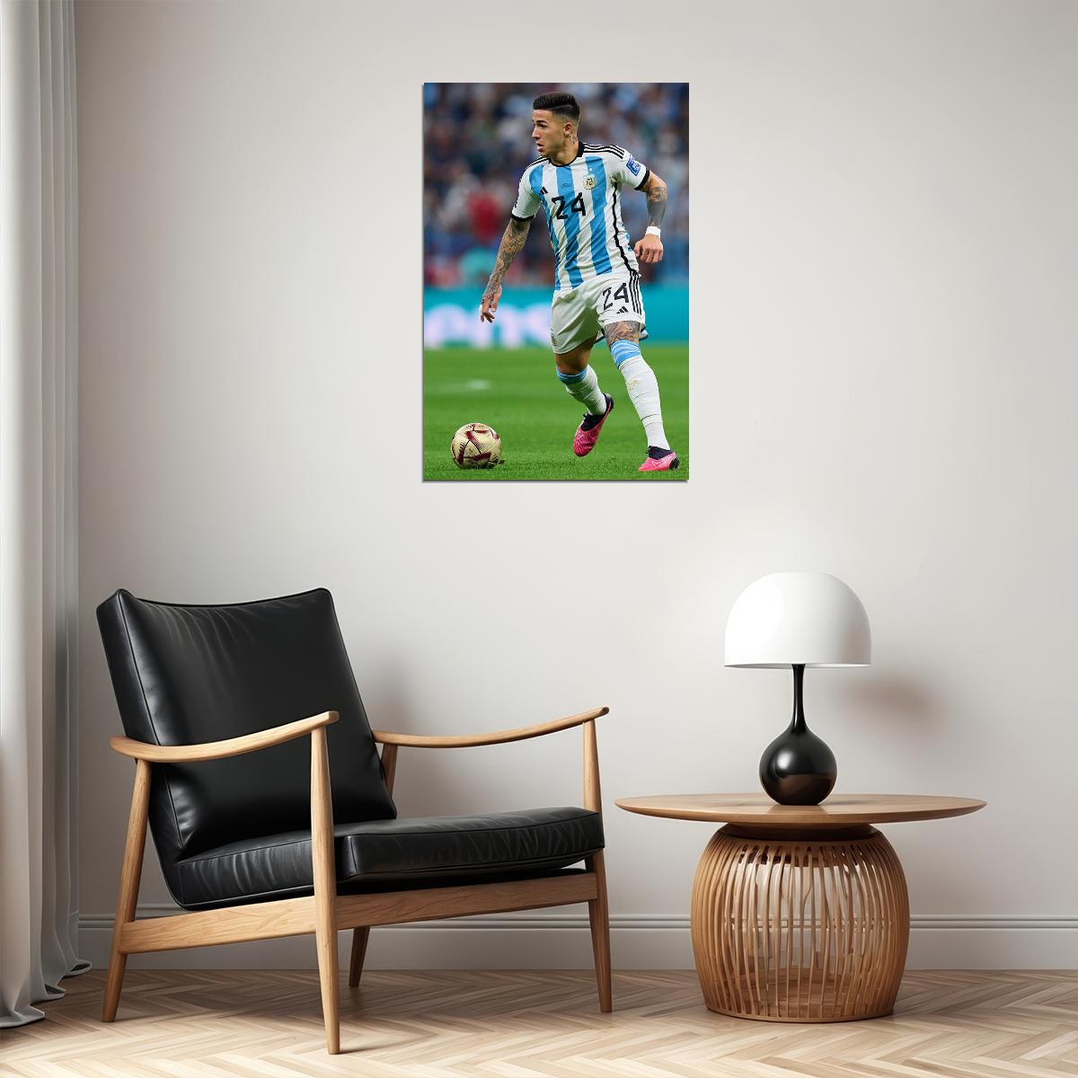 Enzo Fernandez Argentina National Team World Cup Poster Wall Art Print Home Wall Decor