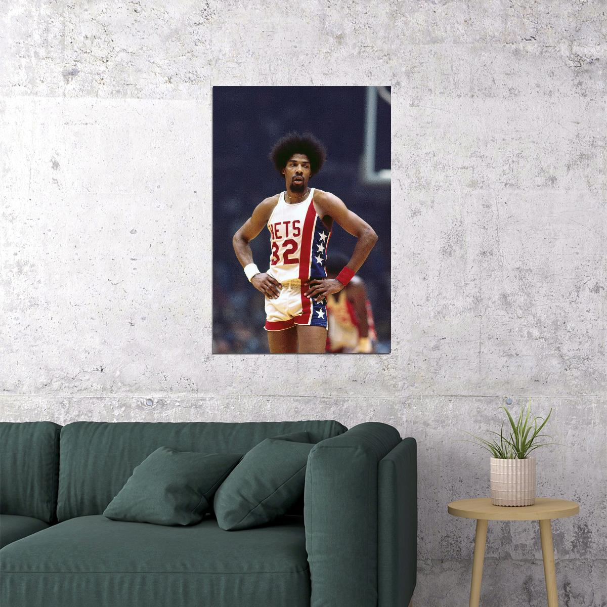 Dr J Julius Erving American Basketball Player Poster Wall Art Print Home Wall Decor