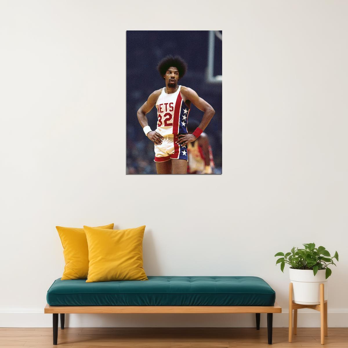 Dr J Julius Erving American Basketball Player Poster Wall Art Print Home Wall Decor