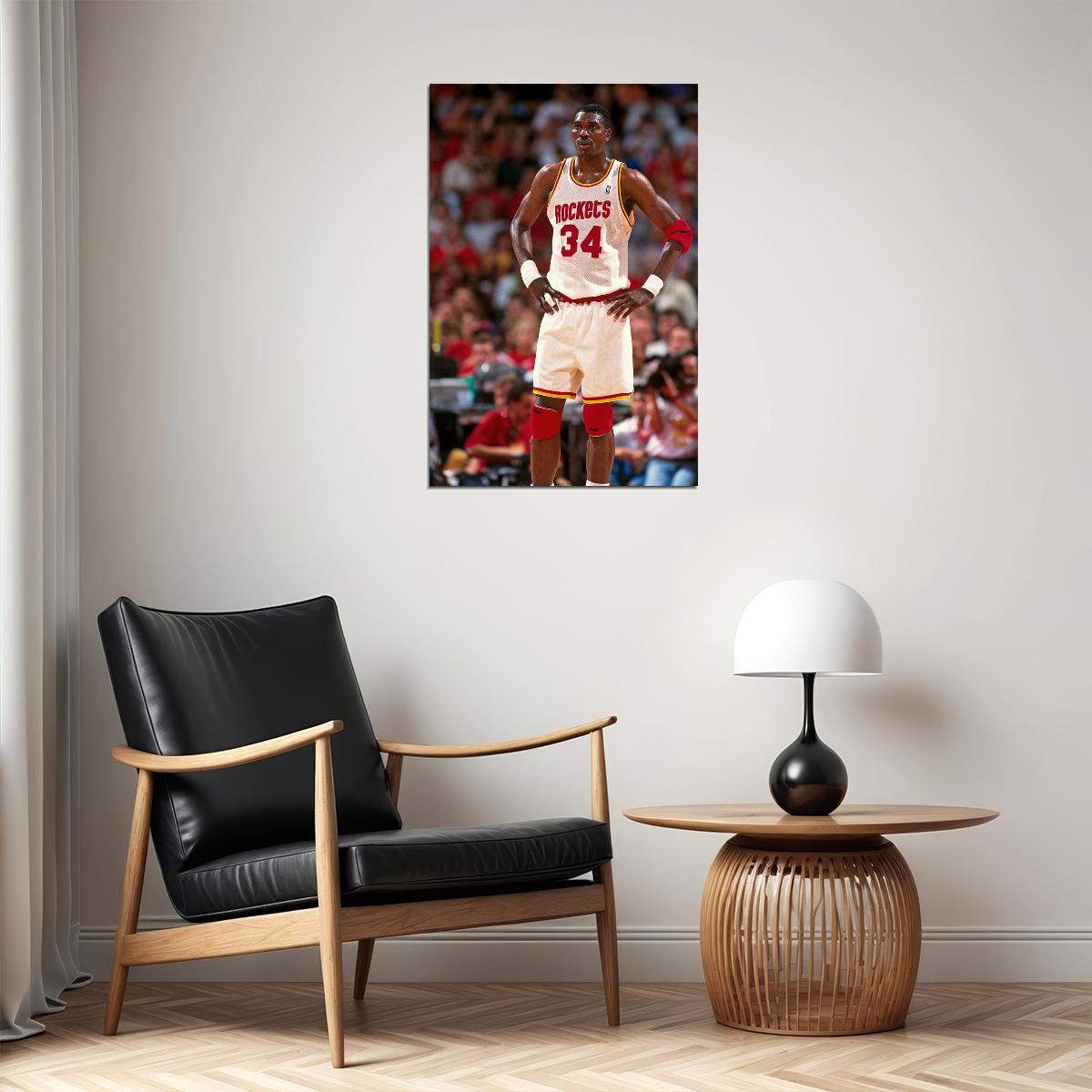 Hakeem Olajuwon American Basketball Player Poster Wall Art Print Home Wall Decor