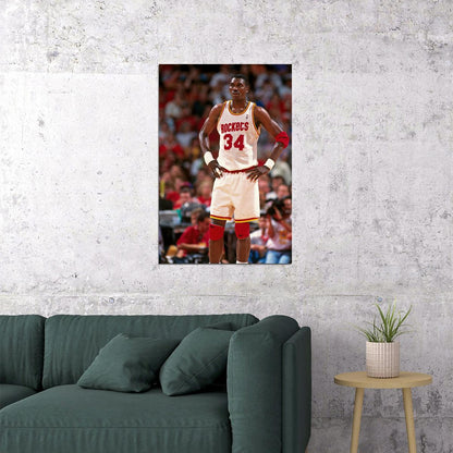 Hakeem Olajuwon American Basketball Player Poster Wall Art Print Home Wall Decor