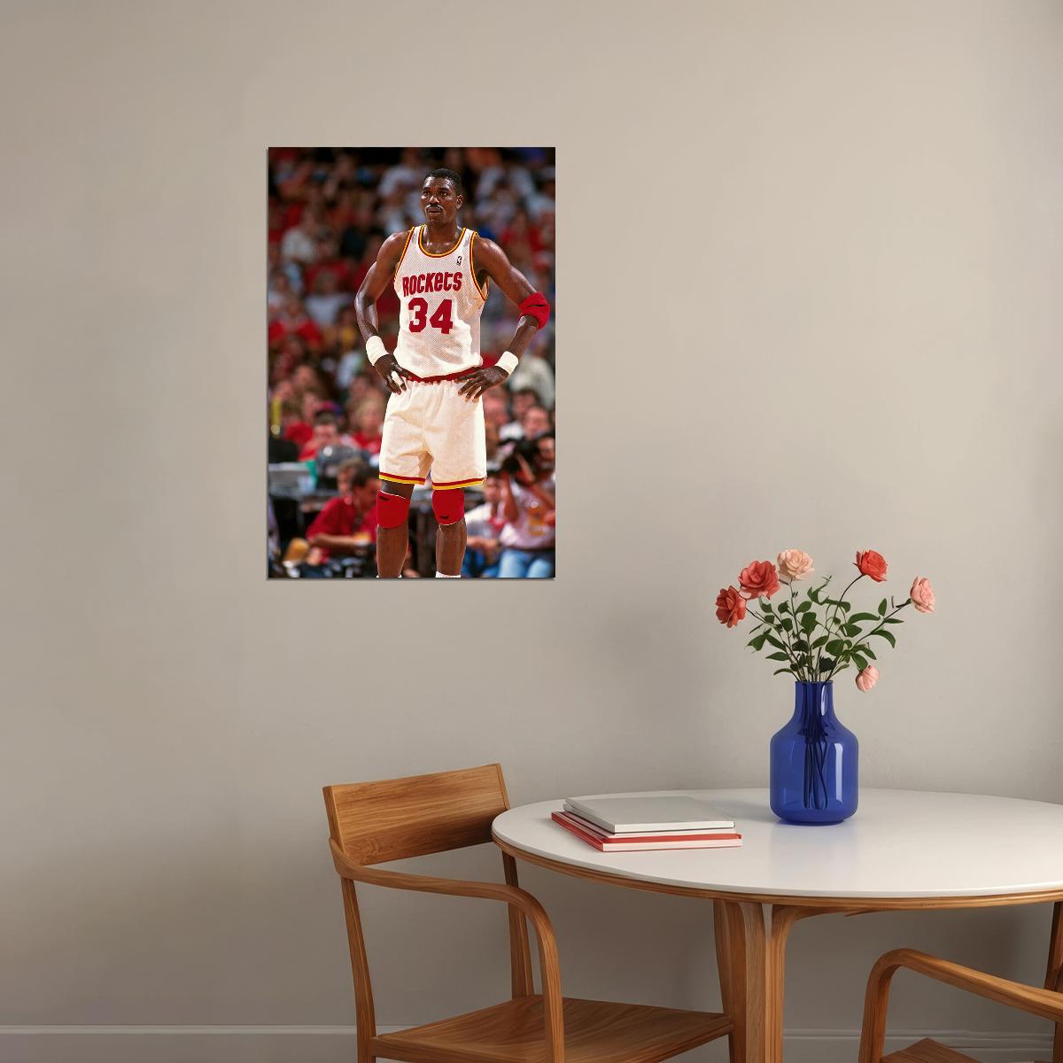 Hakeem Olajuwon American Basketball Player Poster Wall Art Print Home Wall Decor