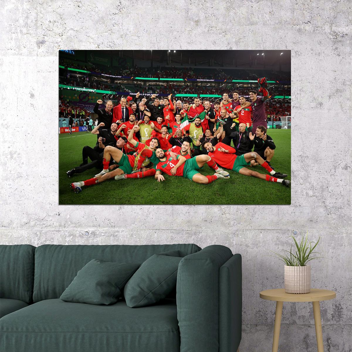 Morocco National Football Team World Cup Poster Wall Art Print Home Wall Decor