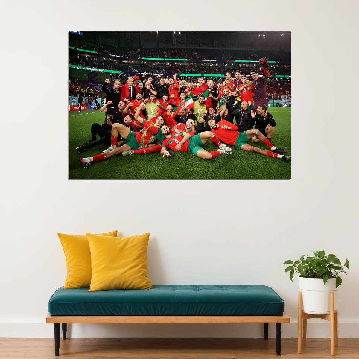 Morocco National Football Team World Cup Poster Wall Art Print Home Wall Decor