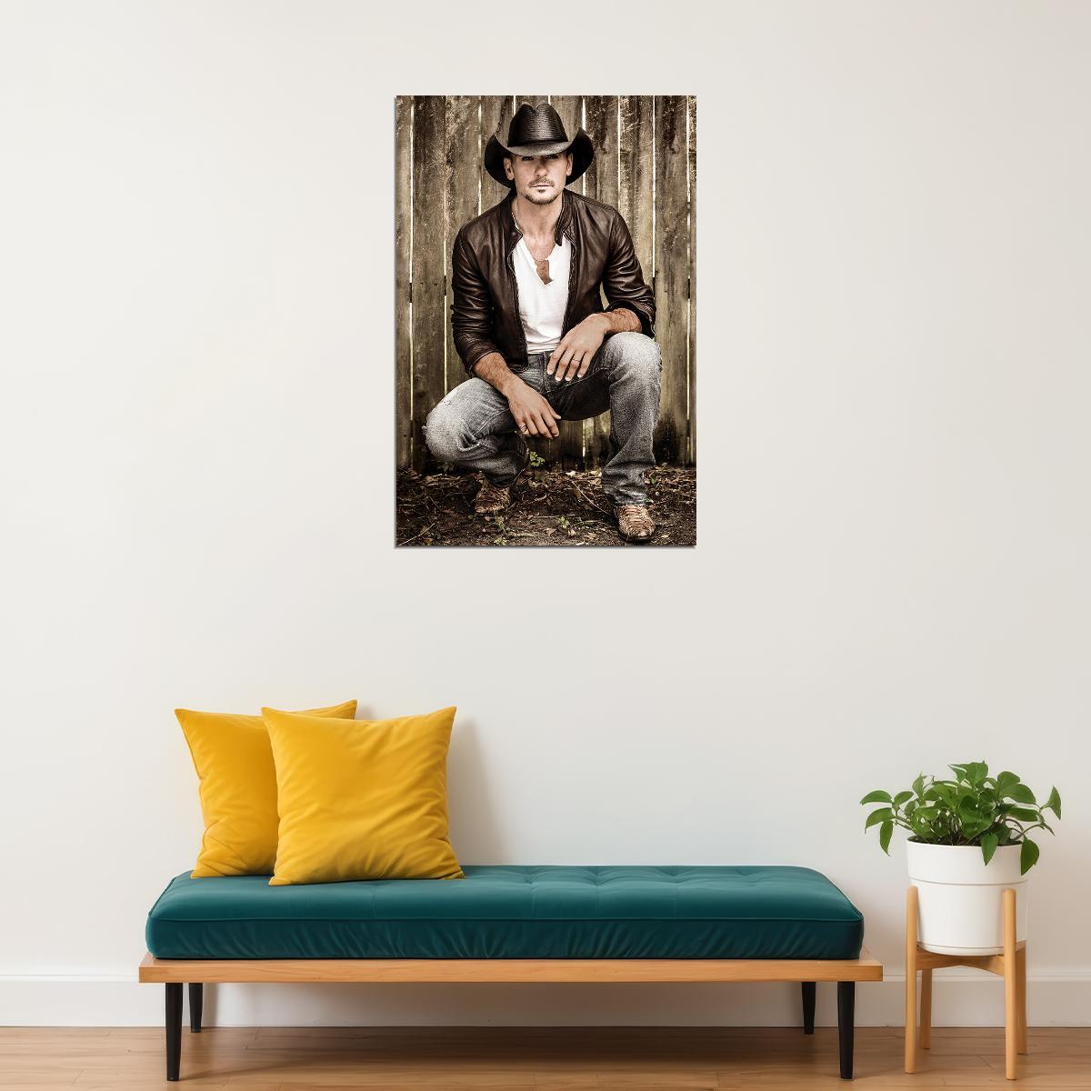 Tim Mcgraw Celebrity Musician Singer Artist Poster Wall Art Print Home Wall Decor - xonomax