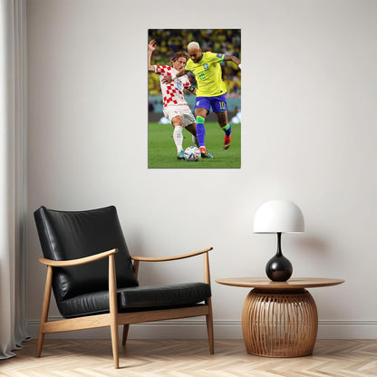 Neymar Luka Modric Brazil National Team World Cup Poster Wall Art Print Home Wall Decor