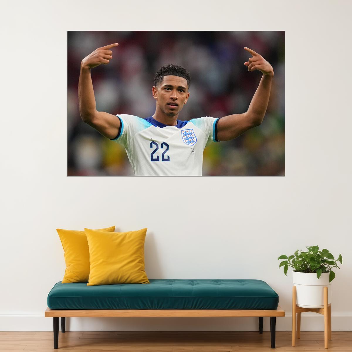 Jude Bellingham England National Team World Cup Poster Wall Art Print Home Wall Decor