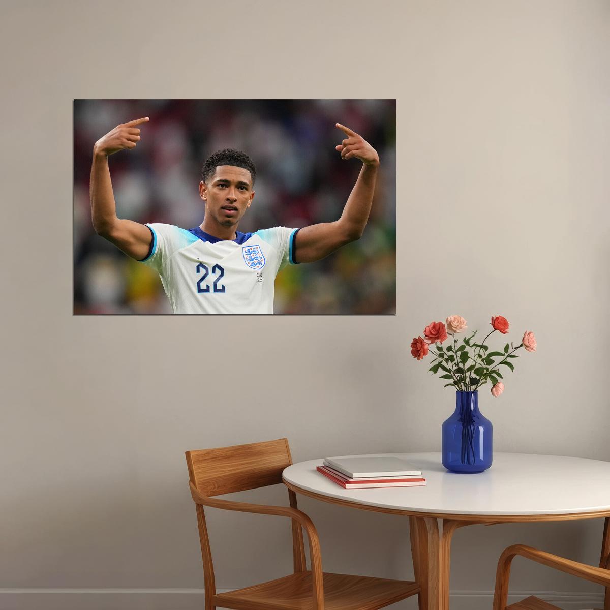 Jude Bellingham England National Team World Cup Poster Wall Art Print Home Wall Decor