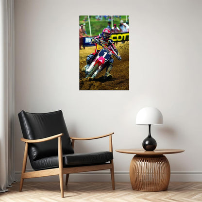 Steve Lamson Dirt Motorcycles Driver Star Poster Wall Art Print Home Wall Decor