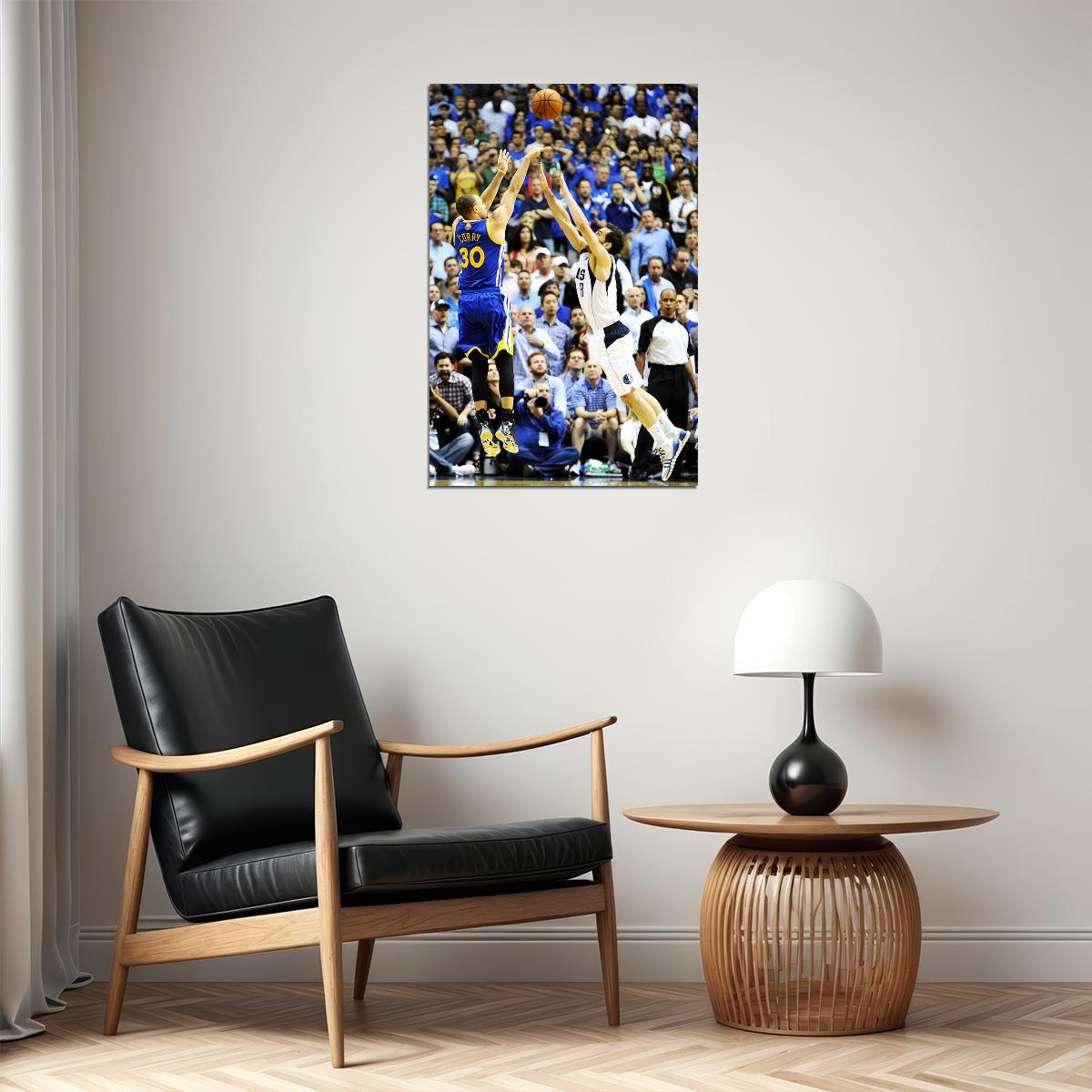 Steph Curry Game Winning Shot Basketball Poster Wall Art Print Home Wall Decor