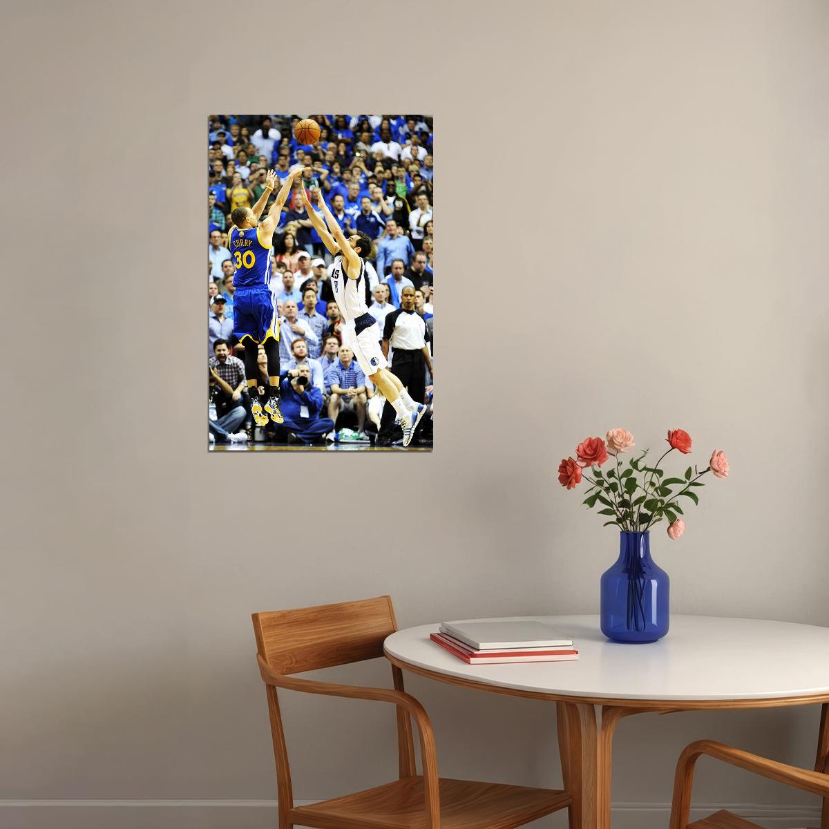 Steph Curry Game Winning Shot Basketball Poster Wall Art Print Home Wall Decor