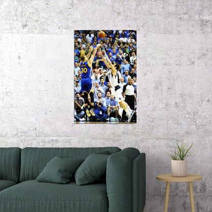 Steph Curry Game Winning Shot Basketball Poster Wall Art Print Home Wall Decor