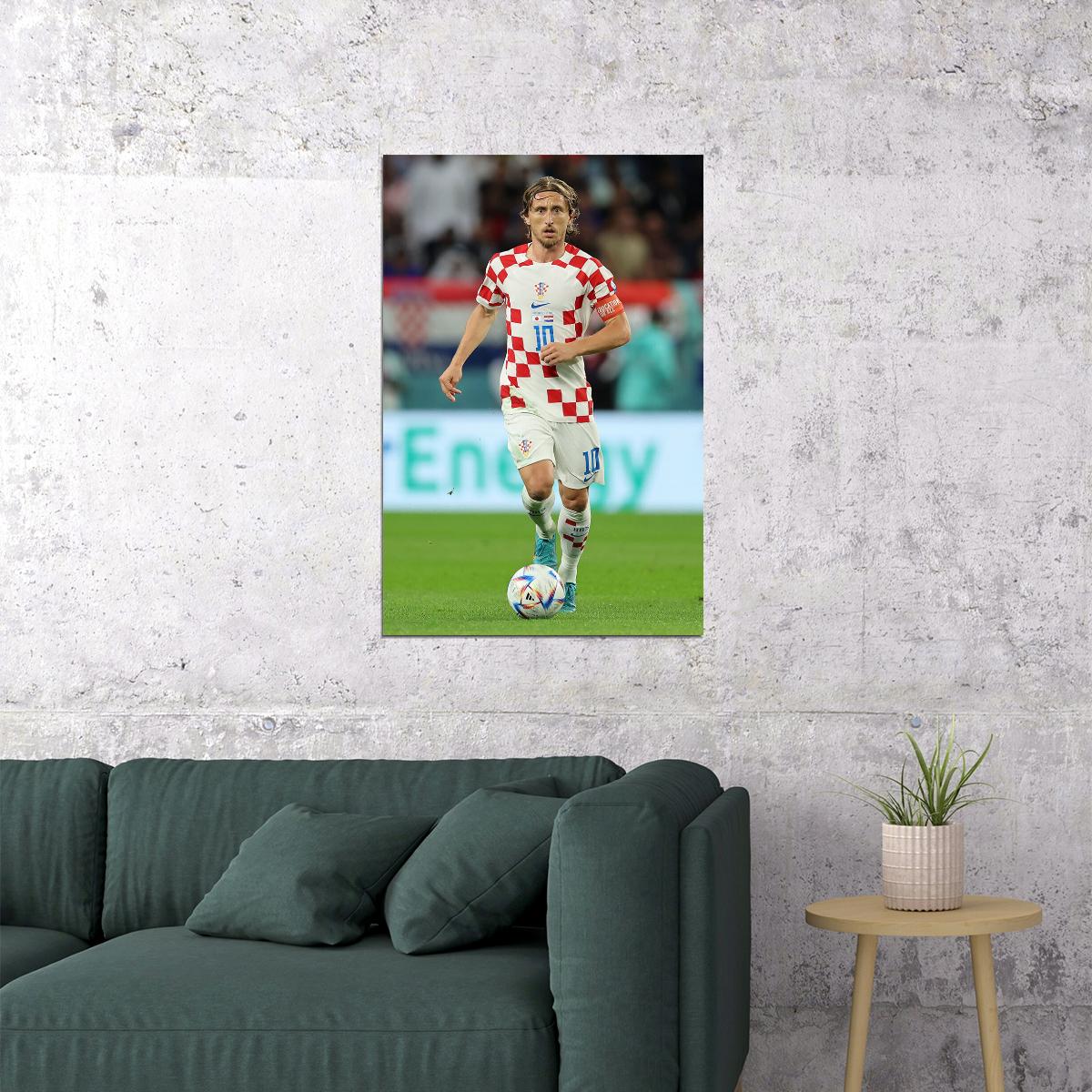 Luka Modric Croatia National Team World Cup Poster Wall Art Print Home Wall Decor