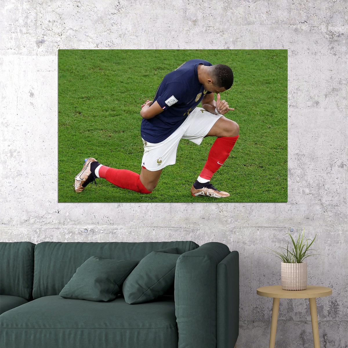 Kylian Mbappe Goal Celebration France World Cup Poster Wall Art Print Home Wall Decor