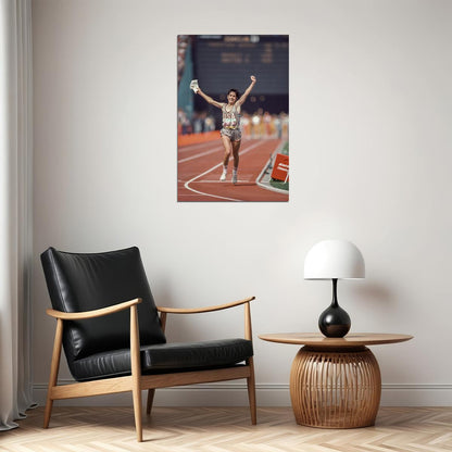 Joan Benoit Marathon Champion Sports Poster Wall Art Print Home Wall Decor