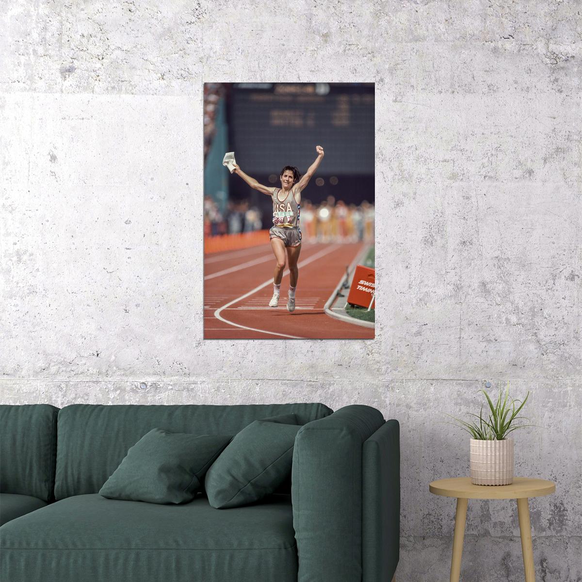 Joan Benoit Marathon Champion Sports Poster Wall Art Print Home Wall Decor