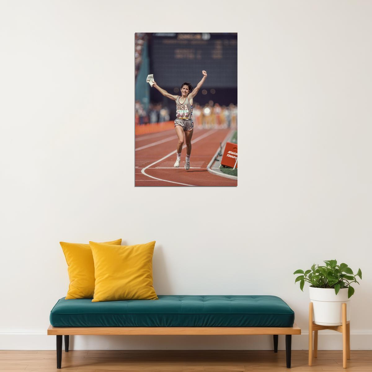 Joan Benoit Marathon Champion Sports Poster Wall Art Print Home Wall Decor