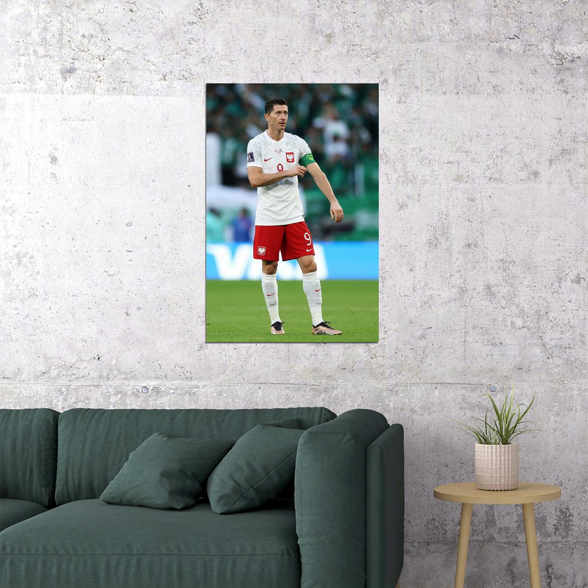 Robert Lewandowski Poland National Team World Cup Fans Poster Wall Art Print Home Wall Decor