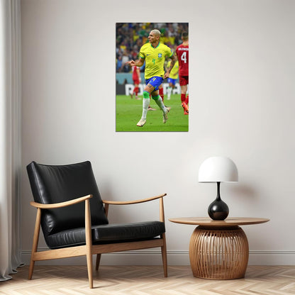 Richarlison Goal Celebration Brazil National Team Poster Wall Art Print Home Wall Decor