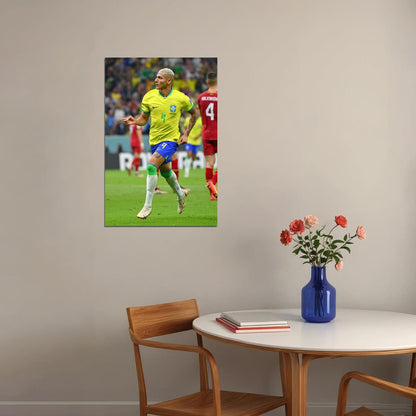 Richarlison Goal Celebration Brazil National Team Poster Wall Art Print Home Wall Decor