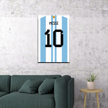 Argentina 10 Lionel Messi World Soccer Championship Poster Wall Art Print Home Wall Decor