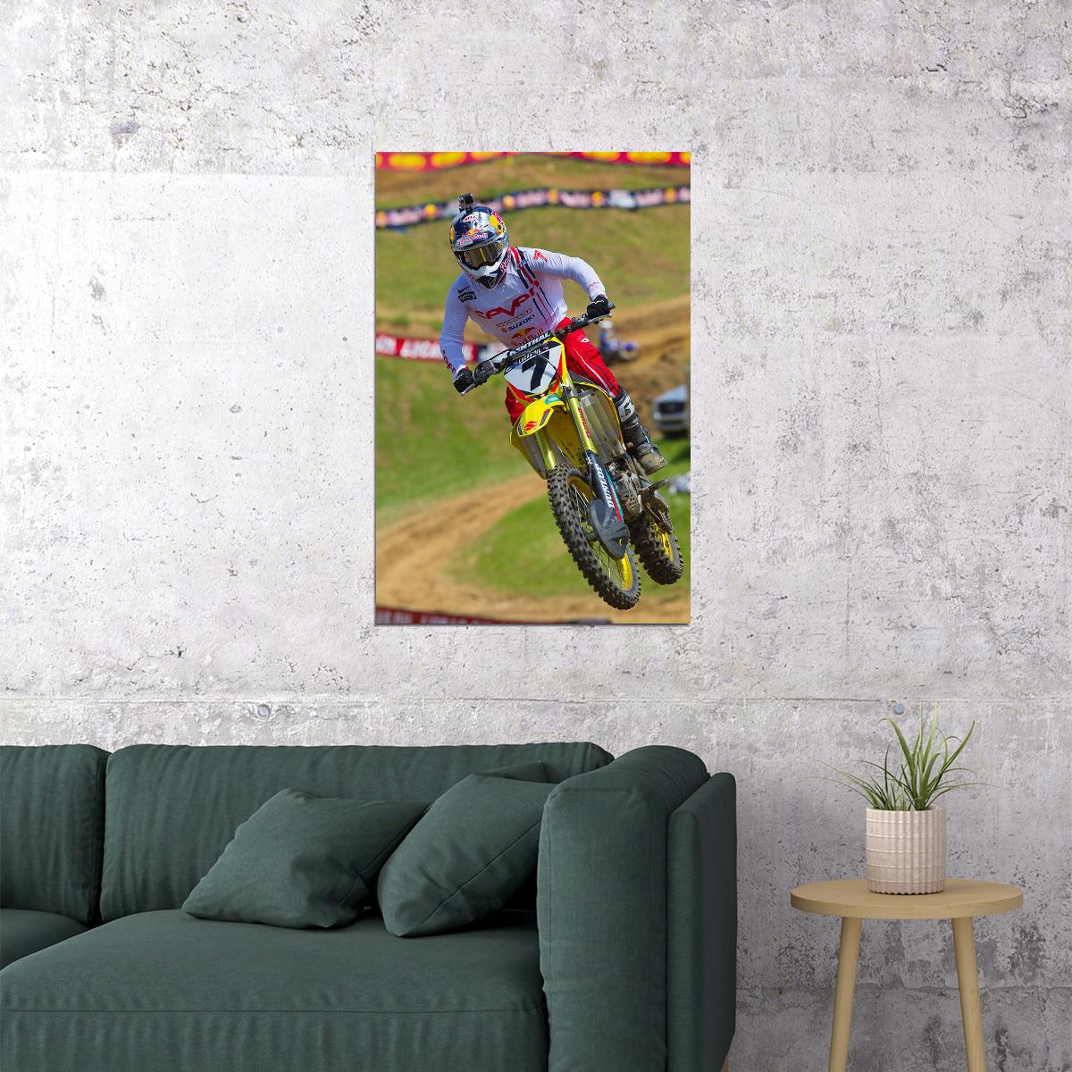 James Stewart Motorcycle Cross Country Racing Poster Wall Art Print Home Wall Decor