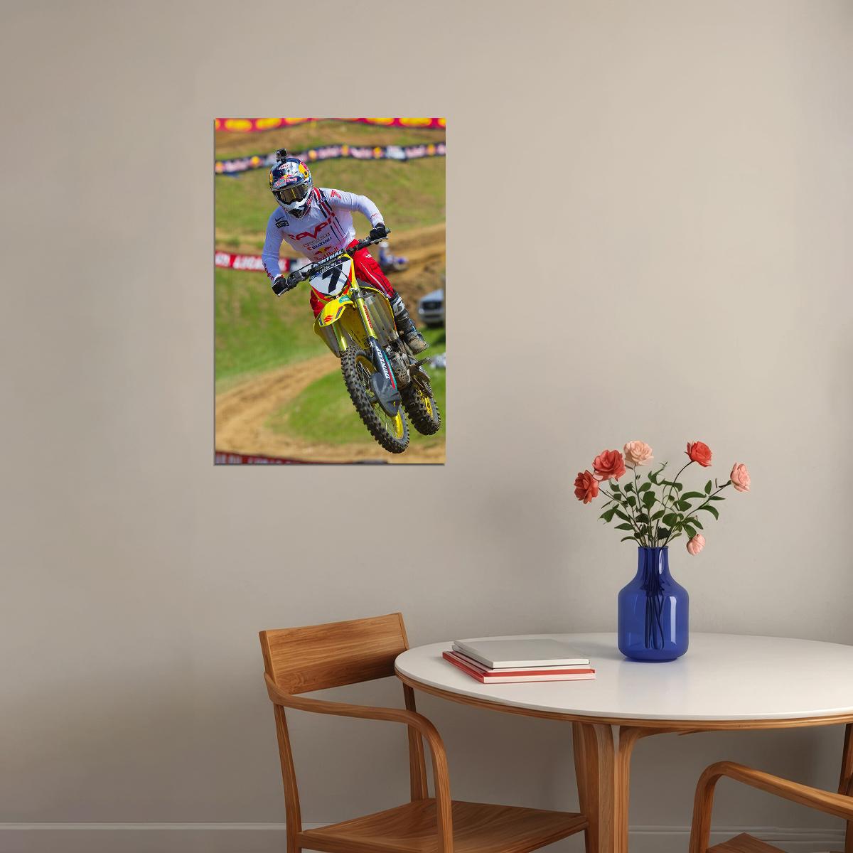 James Stewart Motorcycle Cross Country Racing Poster Wall Art Print Home Wall Decor