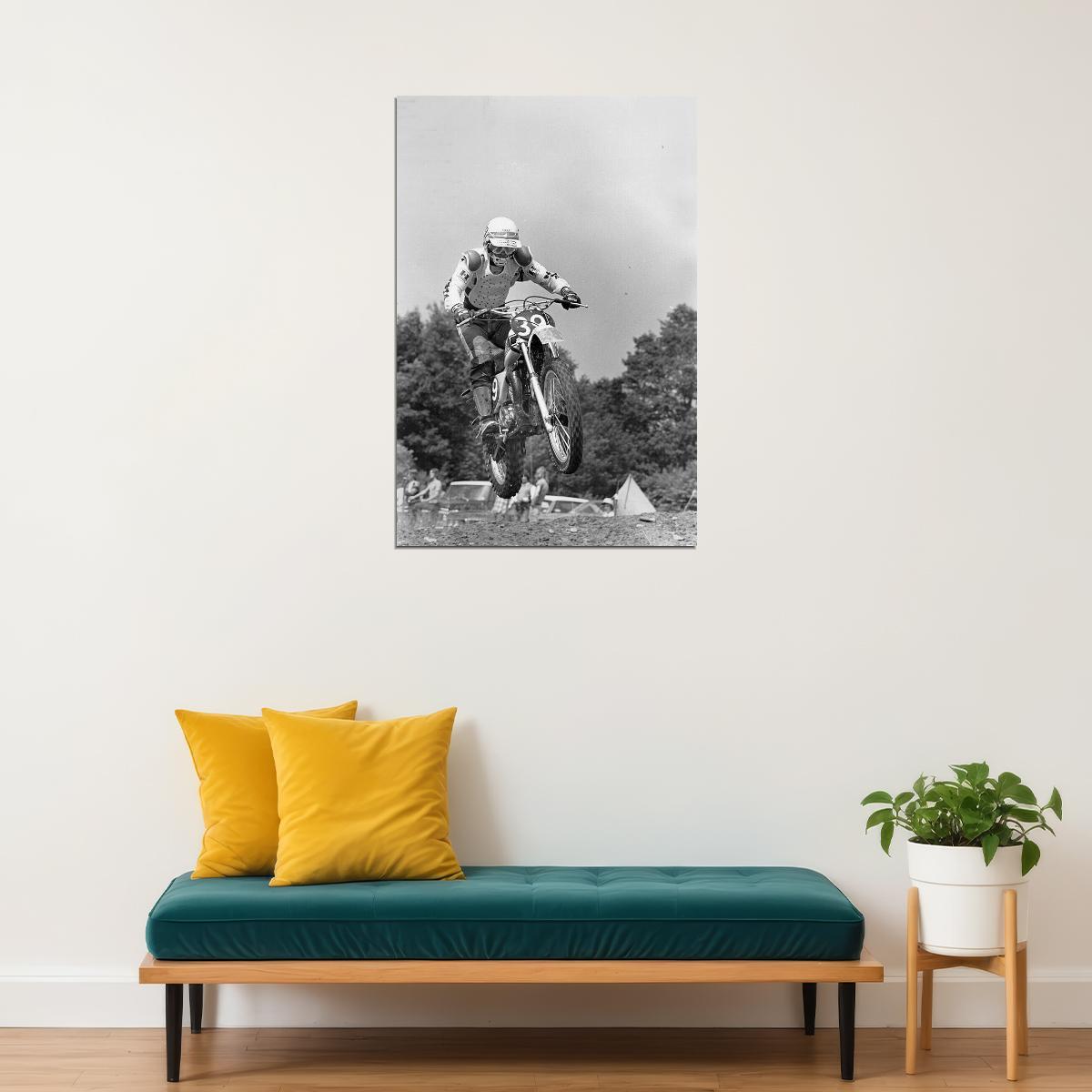 Bob Hannah Motorcycle Cross Country Driver Poster Wall Art Print Home Wall Decor